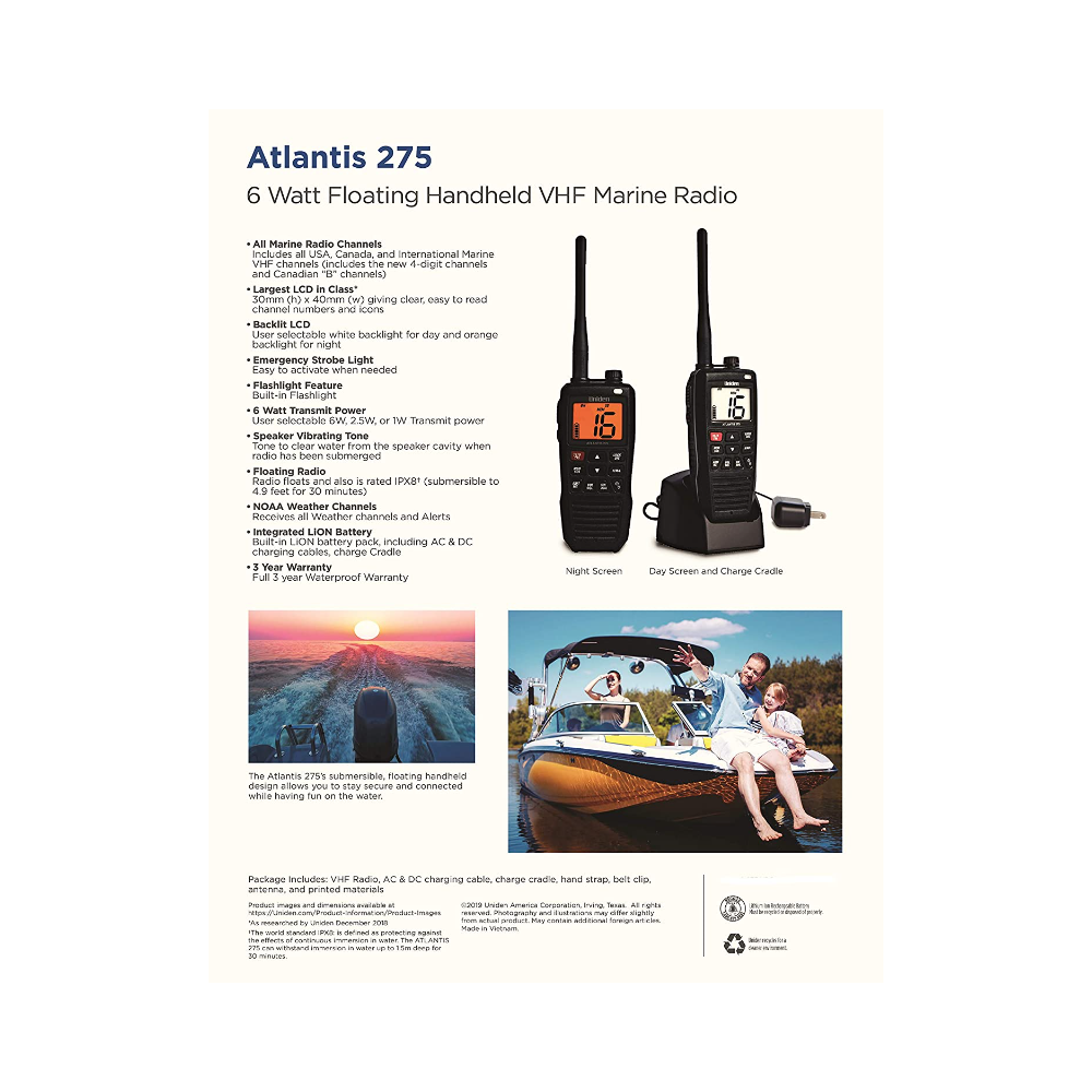 Uniden Atlantis 275 Handheld Two-Way Radio